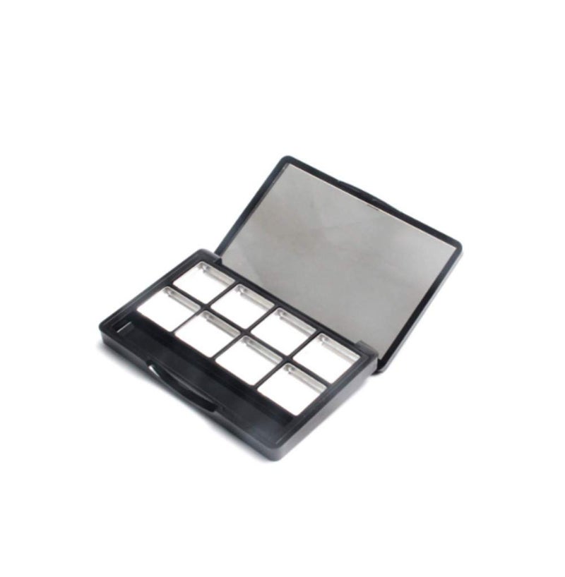 Elandy Empty Eye Shadow Palette Container Lipstick Cosmetic Cream Tray Multi-lattice Mini Holder Case Makeup Loose Powder Organizer Sample Small Box Mirror Snap Closure Metal Black Case Travel Useful Tool - Image 3